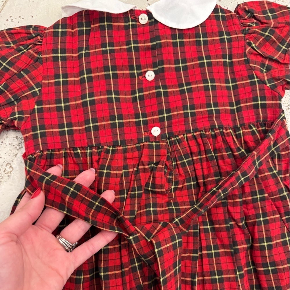 Silly Goose Handsmocked Plaid Duck Girl’s Toddler Dress Autumn Smocked - Picture 6 of 9